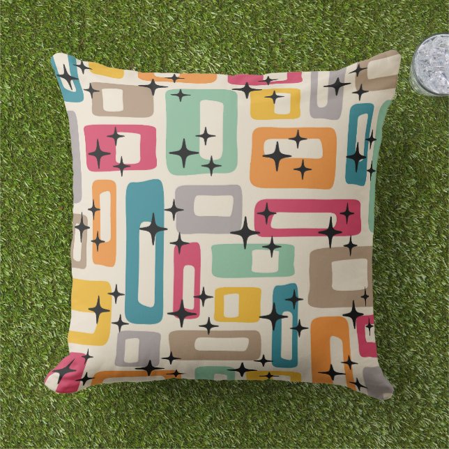 Retro Mid Century Modern Outdoor Pillow (Grass)