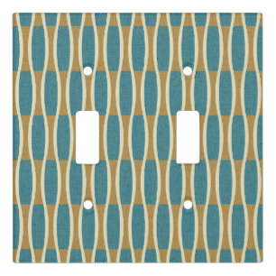 Retro Mid Century Modern Pin Stripes Pattern Light Switch Cover