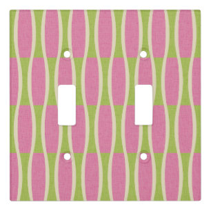 Retro Mid Century Modern Pin Stripes Pattern Light Switch Cover