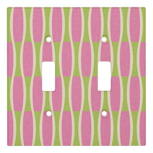 Retro Mid Century Modern Pin Stripes Pattern Light Switch Cover (Front)