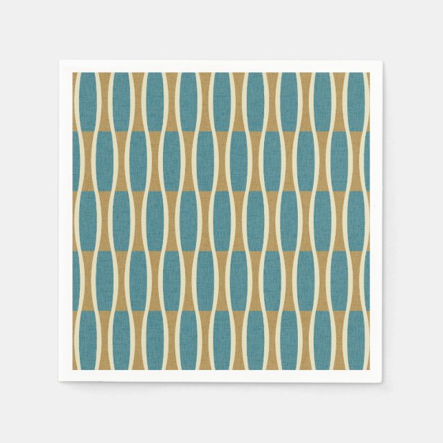 Retro Mid Century Modern Pin Stripes Pattern Napkins (Front)