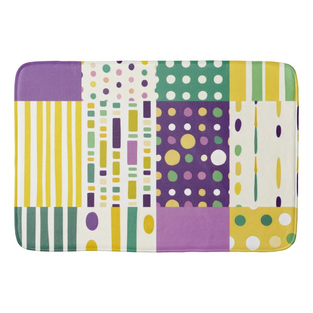 Retro Mid-century modern Pop art inspired Bath Mat (Front)