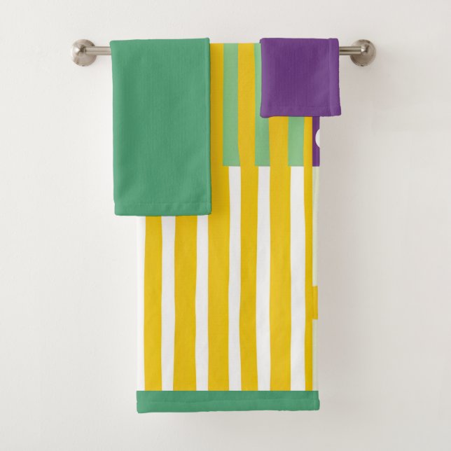Retro Mid-century modern Pop art inspired Bath Towel Set (Insitu)