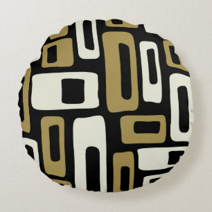 Retro Mid Century Modern Round Pillow