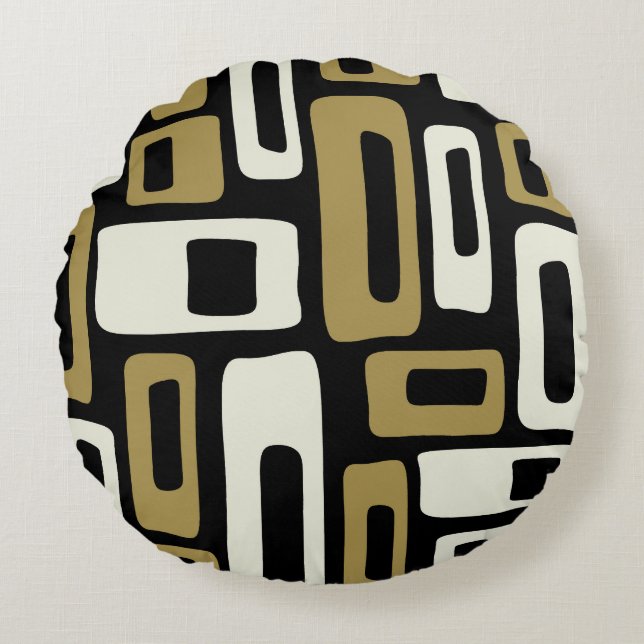 Retro Mid Century Modern Round Pillow (Front)