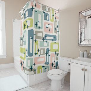 Retro Mid Century Modern Shower Curtain