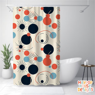 Retro Mid Century Modern Shower Curtain
