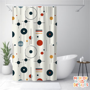 Retro Mid Century Modern Shower Curtain