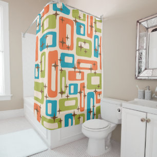 Retro Mid Century Modern Shower Curtain