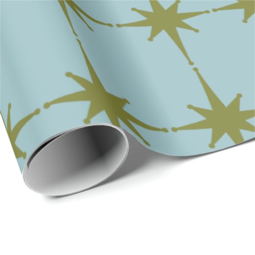 Retro Mid_century Modern Starburst Pattern Wrapping Paper