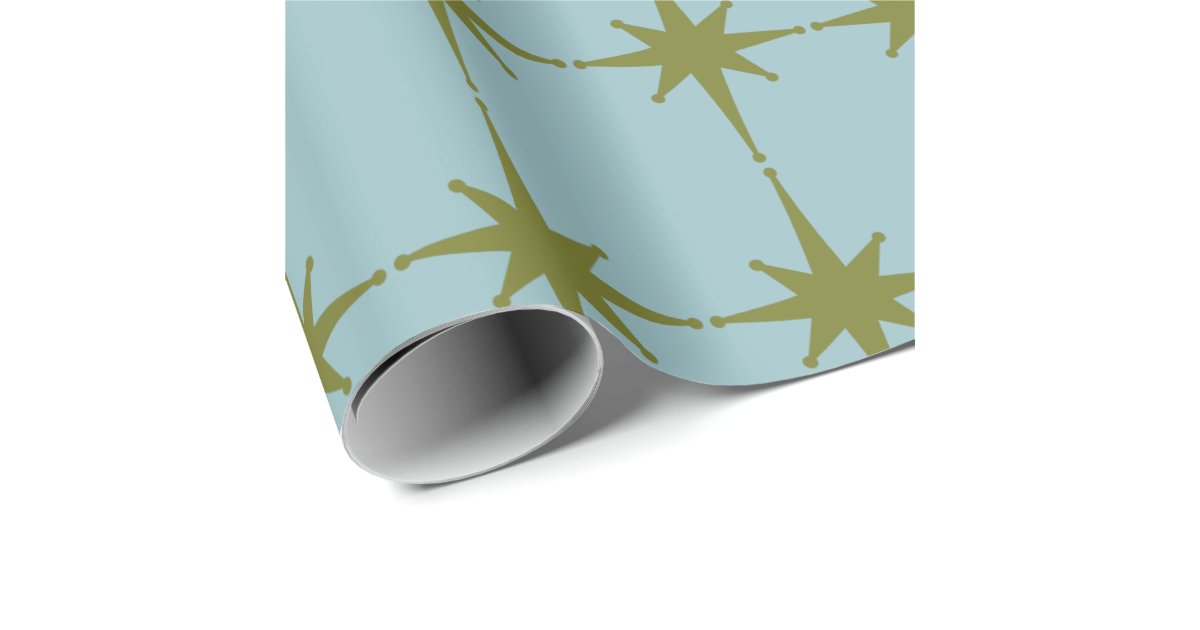 Retro Mid-century Modern Starburst Pattern Wrapping Paper | Zazzle