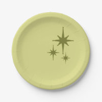Retro Mid-century Modern Starburst Trio Olive