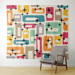 Retro Mid Century Modern Tapestry