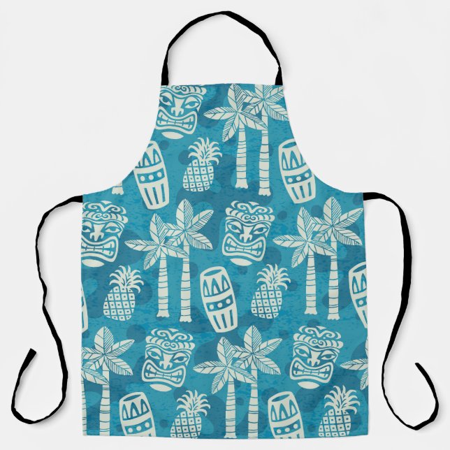 Retro Mid Century Modern Tiki Pattern Apron (Front)