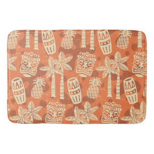 Retro Mid Century Modern Tiki Pattern Bath Mat