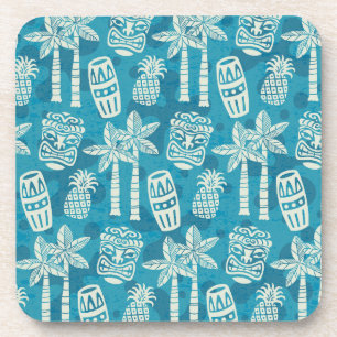 Retro Mid Century Modern Tiki Pattern Beverage Coaster