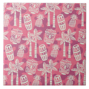 Retro Mid Century Modern Tiki Pattern Ceramic Tile