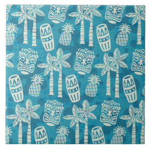 Retro Mid Century Modern Tiki Pattern Ceramic Tile