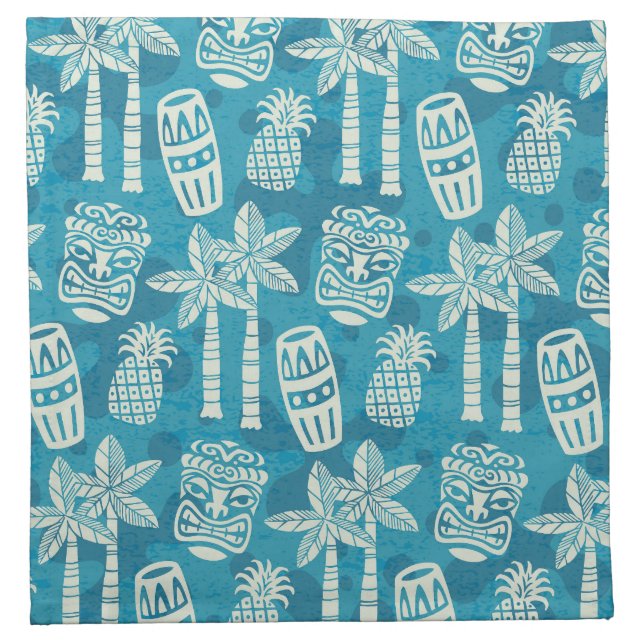 Retro Mid Century Modern Tiki Pattern Cloth Napkin (Front)