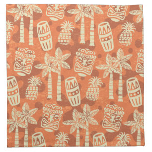 Retro Mid Century Modern Tiki Pattern Cloth Napkin