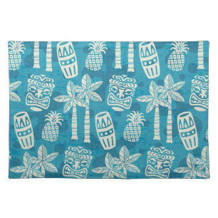 Retro Mid Century Modern Tiki Pattern Cloth Placemat