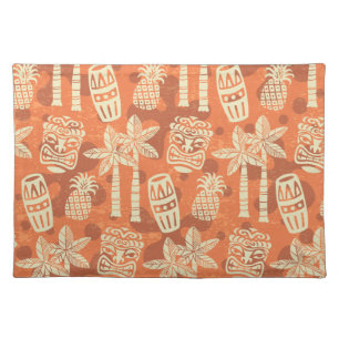 Retro Mid Century Modern Tiki Pattern Cloth Placemat