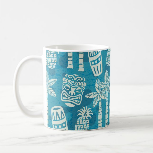 Retro Mid Century Modern Tiki Pattern Coffee Mug (Left)