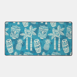 Retro Mid Century Modern Tiki Pattern Desk Mat