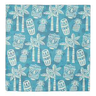 Retro Mid Century Modern Tiki Pattern Duvet Cover