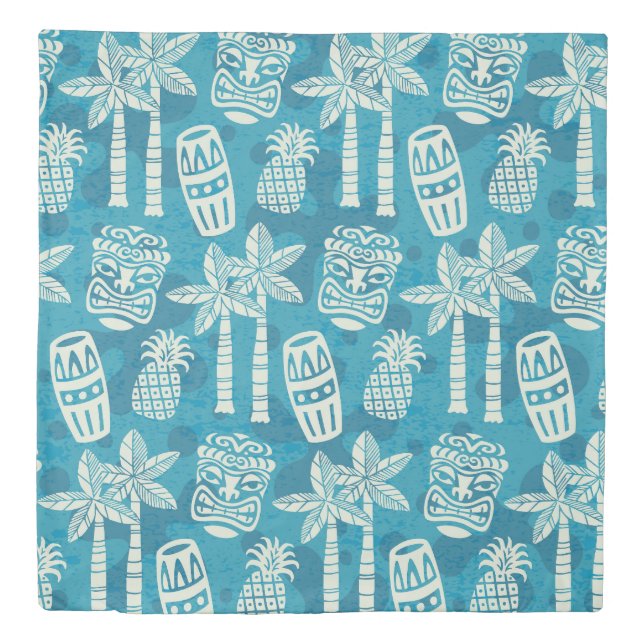 Retro Mid Century Modern Tiki Pattern Duvet Cover (Front)