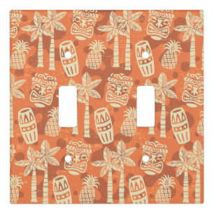 Retro Mid Century Modern Tiki Pattern Light Switch Cover