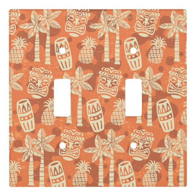 Retro Mid Century Modern Tiki Pattern Light Switch Cover (Front)