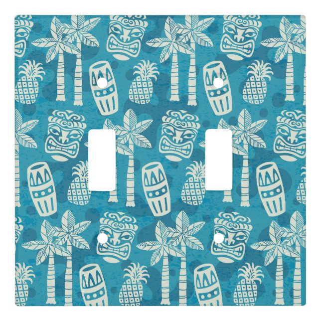 Retro Mid Century Modern Tiki Pattern Light Switch Cover (Front)
