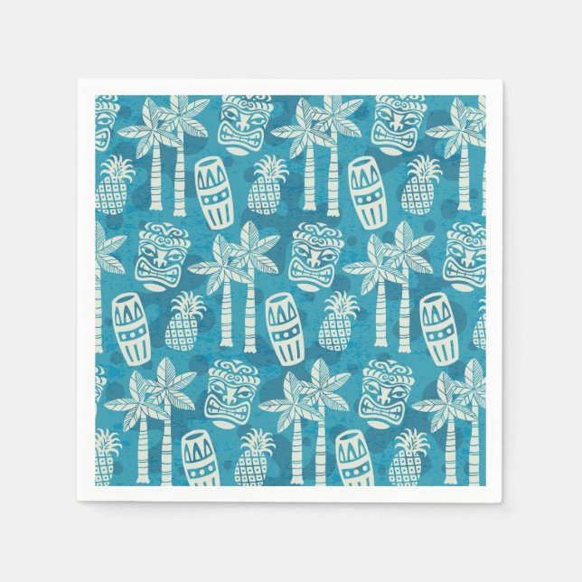 Retro Mid Century Modern Tiki Pattern Napkins (Front)