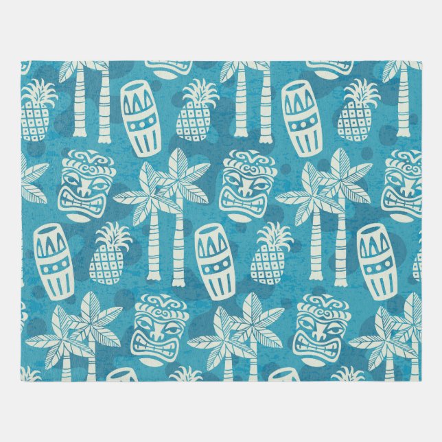 Retro Mid Century Modern Tiki Pattern Outdoor Rug (Front)
