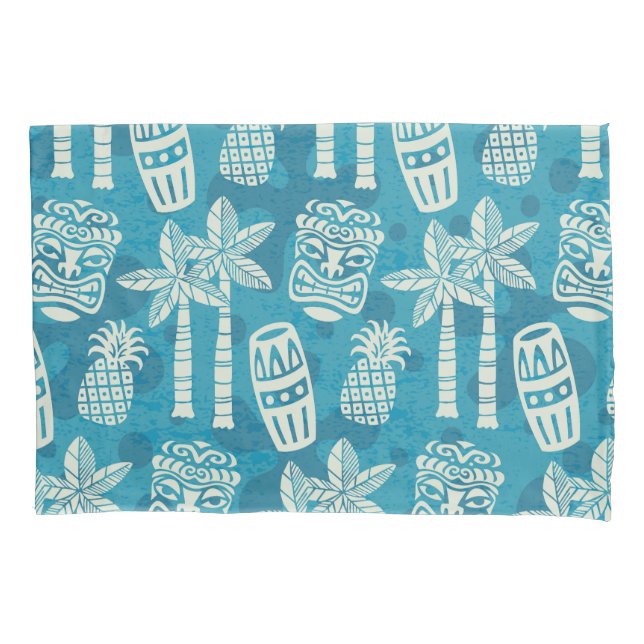 Retro Mid Century Modern Tiki Pattern Pillow Case (Front-Left)