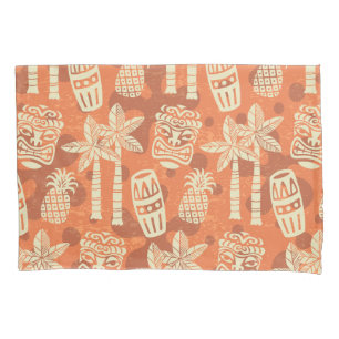 Retro Mid Century Modern Tiki Pattern Pillow Case