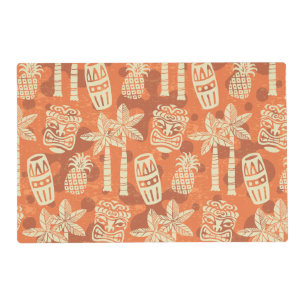 Retro Mid Century Modern Tiki Pattern Placemat