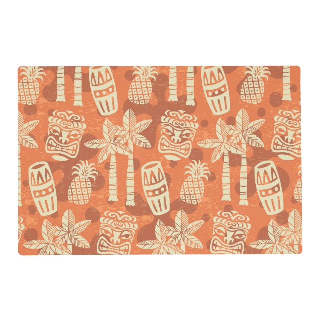 Retro Mid Century Modern Tiki Pattern Placemat (Front)