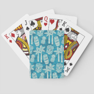 Retro Mid Century Modern Tiki Pattern Poker Cards