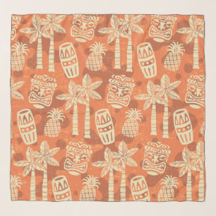 Retro Mid Century Modern Tiki Pattern Scarf