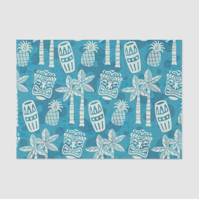 Retro Mid Century Modern Tiki Pattern Tissue Paper (Front)