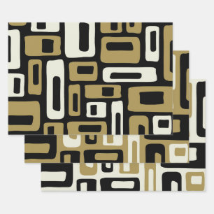 Retro Mid Century Modern Wrapping Paper Sheets