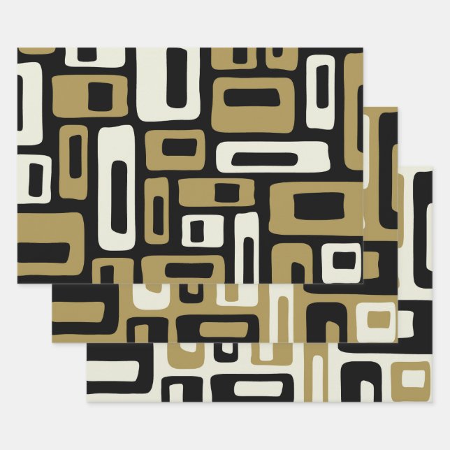 Retro Mid Century Modern Wrapping Paper Sheets (Set)