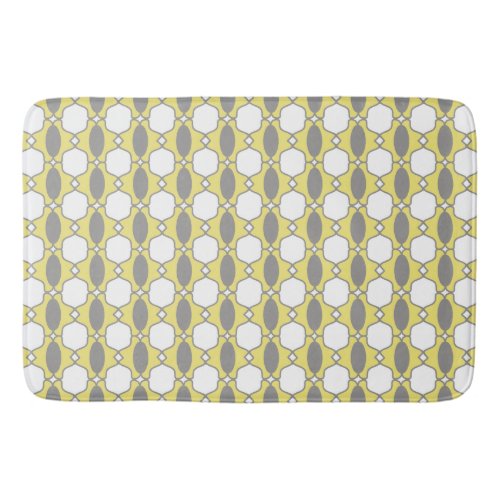 Retro Mid Century Modern Yellow and Gray Bath Mat