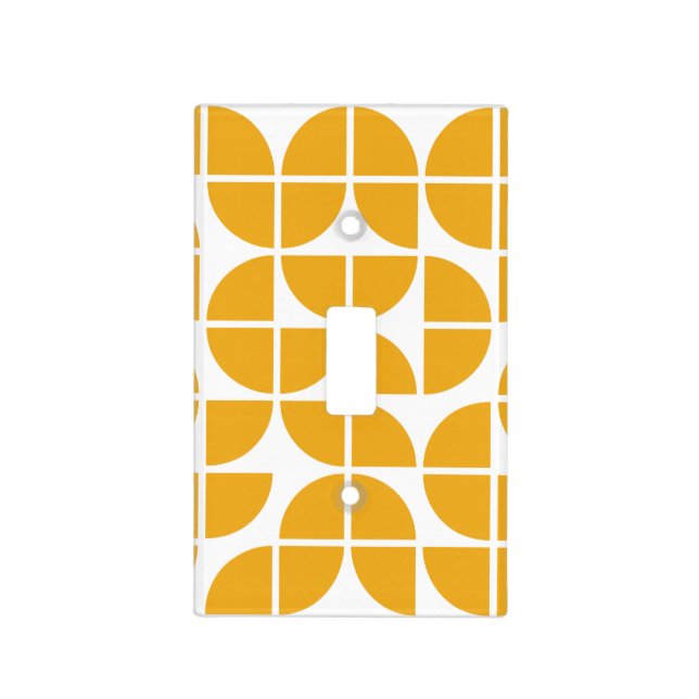Retro Mid Century Modern Yellow Light Switch Cover (Front)