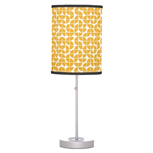Retro Mid Century Modern Yellow Table Lamp (Front)