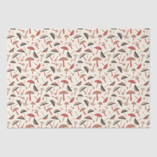 Retro Mid-Century Mushrooms Nature-Inspired Tissue Paper