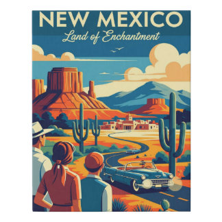 Retro Mid-Century New Mexico Travel Canvas Art