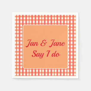 Retro Mid Century Orange & Pink Wrapping Paper Napkins